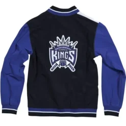 Men Mitchell & Ness Jackets & Outerwear-1995-96 Authentic Warm Up Jacket Sacramento Kings