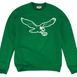 Men Mitchell & Ness Hoodies & Sweatshirts-1948-1969 Bird Crew Philadelphia Eagles
