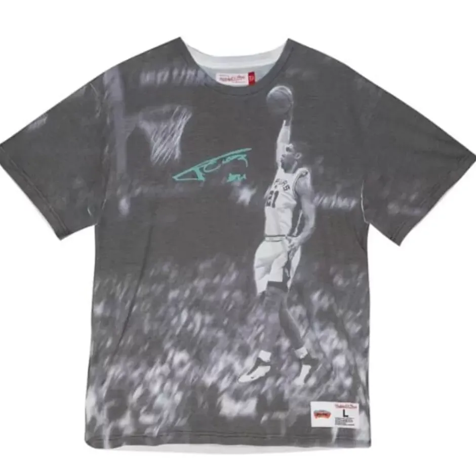 Men Mitchell & Ness T-Shirts & Tops-Above The Rim Sublimated Ss Tee San Antonio Spurs Tim Duncan