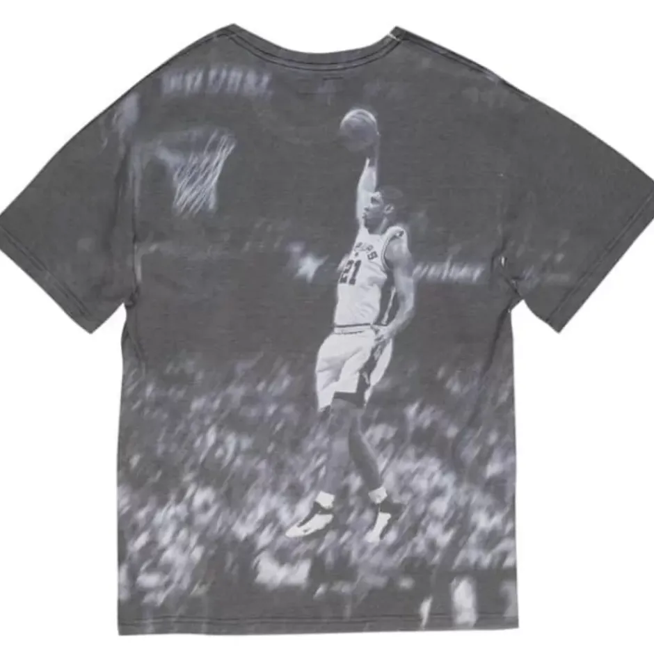 Men Mitchell & Ness T-Shirts & Tops-Above The Rim Sublimated Ss Tee San Antonio Spurs Tim Duncan