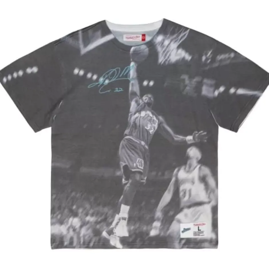 Men Mitchell & Ness T-Shirts & Tops-Above The Rim Sublimated Ss Tee Utah Jazz Karl Malone