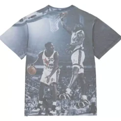 Men Mitchell & Ness T-Shirts & Tops-Above The Rim Sublimated S/S Tee Seattle Supersonics