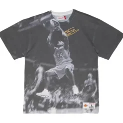 Men Mitchell & Ness T-Shirts & Tops-Above The Rim Sublimated Ss Tee Los Angeles Lakers Shaquille O'Neal
