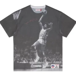 Men Mitchell & Ness T-Shirts & Tops-Above The Rim Sublimated Ss Tee New York Nets Julius Erving
