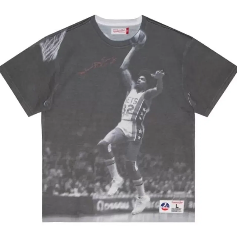 Men Mitchell & Ness T-Shirts & Tops-Above The Rim Sublimated Ss Tee New York Nets Julius Erving