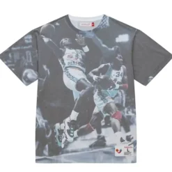 Men Mitchell & Ness T-Shirts & Tops-Above The Rim Sublimated S/S Tee Houston Rockets