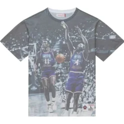 Men Mitchell & Ness T-Shirts & Tops-Above The Rim Sublimated S/S Tee Detroit Pistons