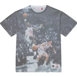 Men Mitchell & Ness T-Shirts & Tops-Above The Rim Sublimated S/S Tee Utah Jazz