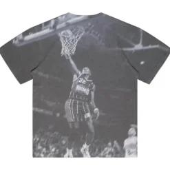 Men Mitchell & Ness T-Shirts & Tops-Above The Rim Sublimated Ss Tee Houston Rockets Clyde Drexler