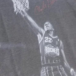 Men Mitchell & Ness T-Shirts & Tops-Above The Rim Sublimated Ss Tee Houston Rockets Clyde Drexler