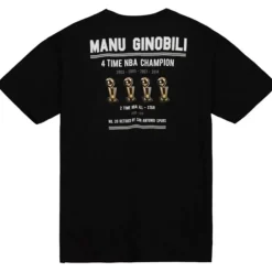 Men Mitchell & Ness T-Shirts & Tops-Achievement Tee San Antonio Spurs Manu Ginobili