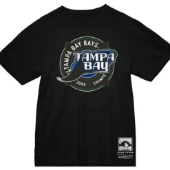 Men Mitchell & Ness T-Shirts & Tops-A.L. Champs Tee Tampa Bay Rays