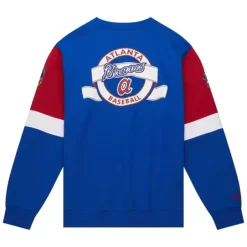 Men Mitchell & Ness Hoodies & Sweatshirts-All Over Crew 3.0 Atlanta Braves