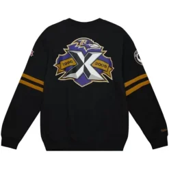 Men Mitchell & Ness T-Shirts & Tops-All Over Crew 2.0 Baltimore Ravens