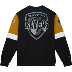 Men Mitchell & Ness Hoodies & Sweatshirts-All Over Crew 3.0 Baltimore Ravens