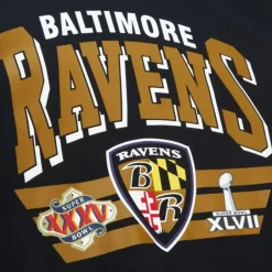 Men Mitchell & Ness Hoodies & Sweatshirts-All Over Crew 3.0 Baltimore Ravens