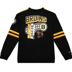 Men Mitchell & Ness Hoodies & Sweatshirts-All Over Crew 2.0 Boston Bruins
