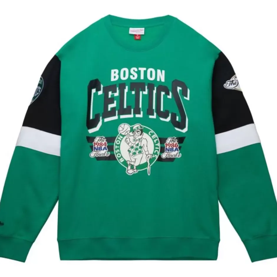 Men Mitchell & Ness Hoodies & Sweatshirts-All Over Crew 3.0 Boston Celtics