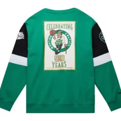 Men Mitchell & Ness Hoodies & Sweatshirts-All Over Crew 3.0 Boston Celtics