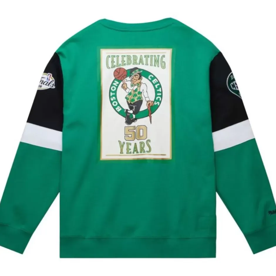Men Mitchell & Ness Hoodies & Sweatshirts-All Over Crew 3.0 Boston Celtics