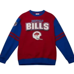 Men Mitchell & Ness T-Shirts & Tops-All Over Crew 2.0 Buffalo Bills