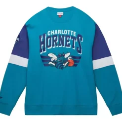 Men Mitchell & Ness Hoodies & Sweatshirts-All Over Crew 3.0 Charlotte Hornets