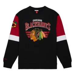 Men Mitchell & Ness Hoodies & Sweatshirts-All Over Crew 3.0 Chicago Blackhawks