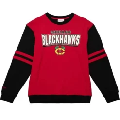 Men Mitchell & Ness Hoodies & Sweatshirts-All Over Crew 2.0 Chicago Blackhawks