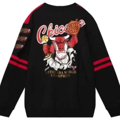 Men Mitchell & Ness T-Shirts & Tops-All Over Crew 2.0 Chicago Bulls