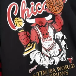 Men Mitchell & Ness T-Shirts & Tops-All Over Crew 2.0 Chicago Bulls