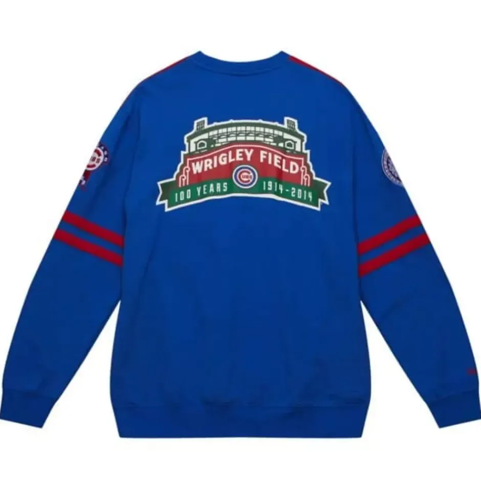 Men Mitchell & Ness T-Shirts & Tops-All Over Crew 2.0 Chicago Cubs