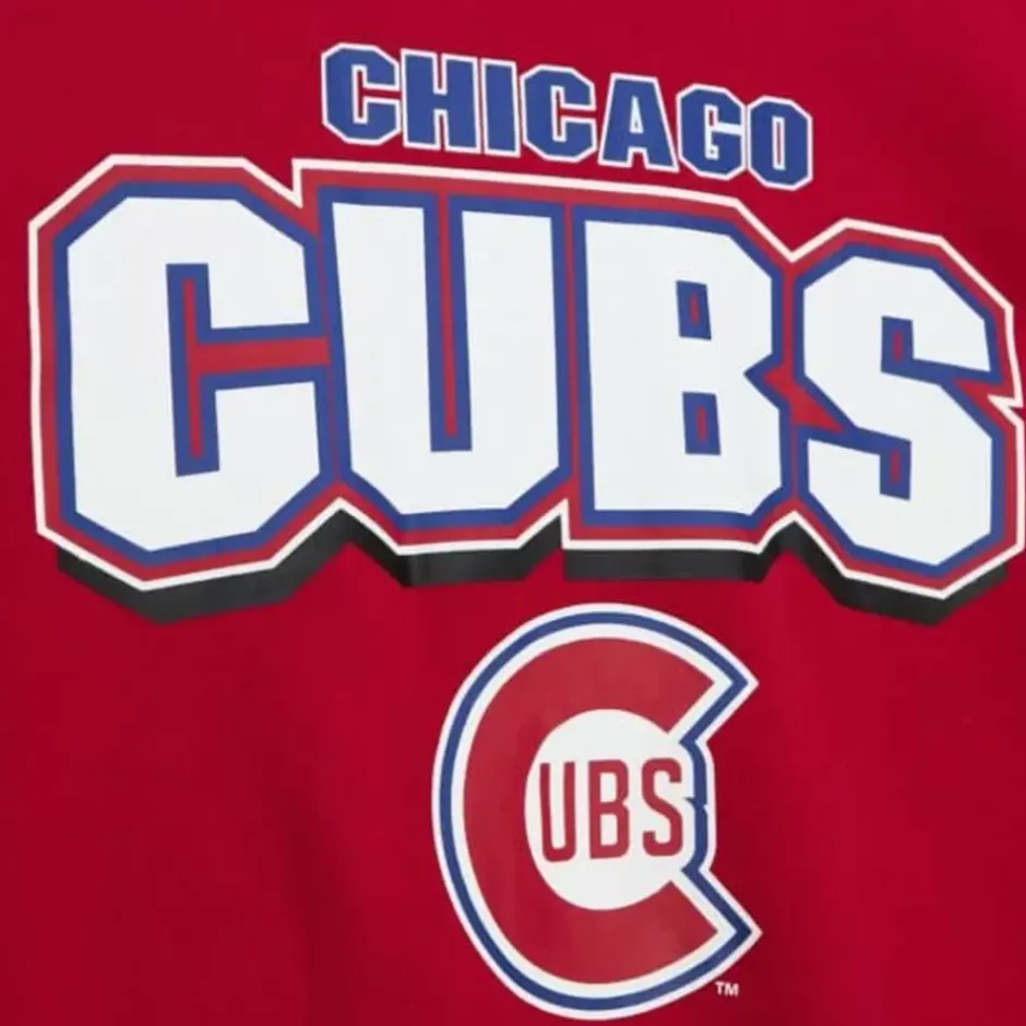 Men Mitchell & Ness T-Shirts & Tops-All Over Crew 2.0 Chicago Cubs