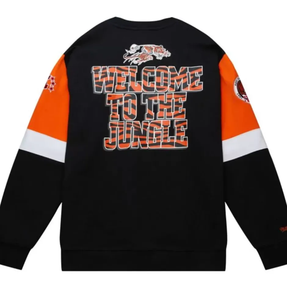 Men Mitchell & Ness Hoodies & Sweatshirts-All Over Crew 3.0 Cincinnati Bengals