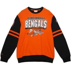 Men Mitchell & Ness T-Shirts & Tops-All Over Crew 2.0 Cincinnati Bengals