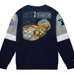 Men Mitchell & Ness Hoodies & Sweatshirts-All Over Crew 3.0 Dallas Cowboys
