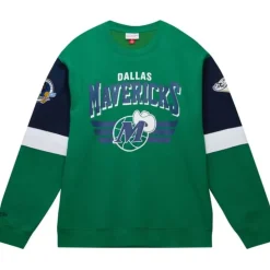 Men Mitchell & Ness Hoodies & Sweatshirts-All Over Crew 3.0 Dallas Mavericks