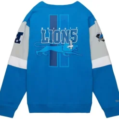 Men Mitchell & Ness Hoodies & Sweatshirts-All Over Crew 3.0 Detroit Lions