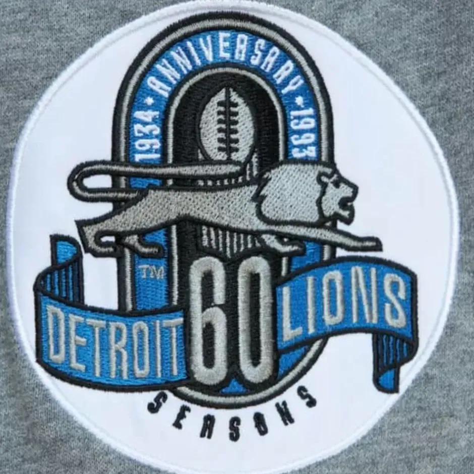 Men Mitchell & Ness T-Shirts & Tops-All Over Crew 2.0 Detroit Lions