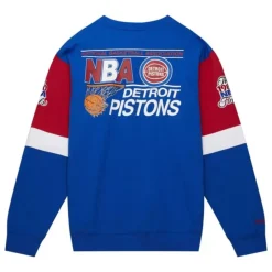 Men Mitchell & Ness Hoodies & Sweatshirts-All Over Crew 3.0 Detroit Pistons