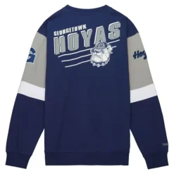 Men Mitchell & Ness Hoodies & Sweatshirts-All Over Crew 3.0 Georgetown University