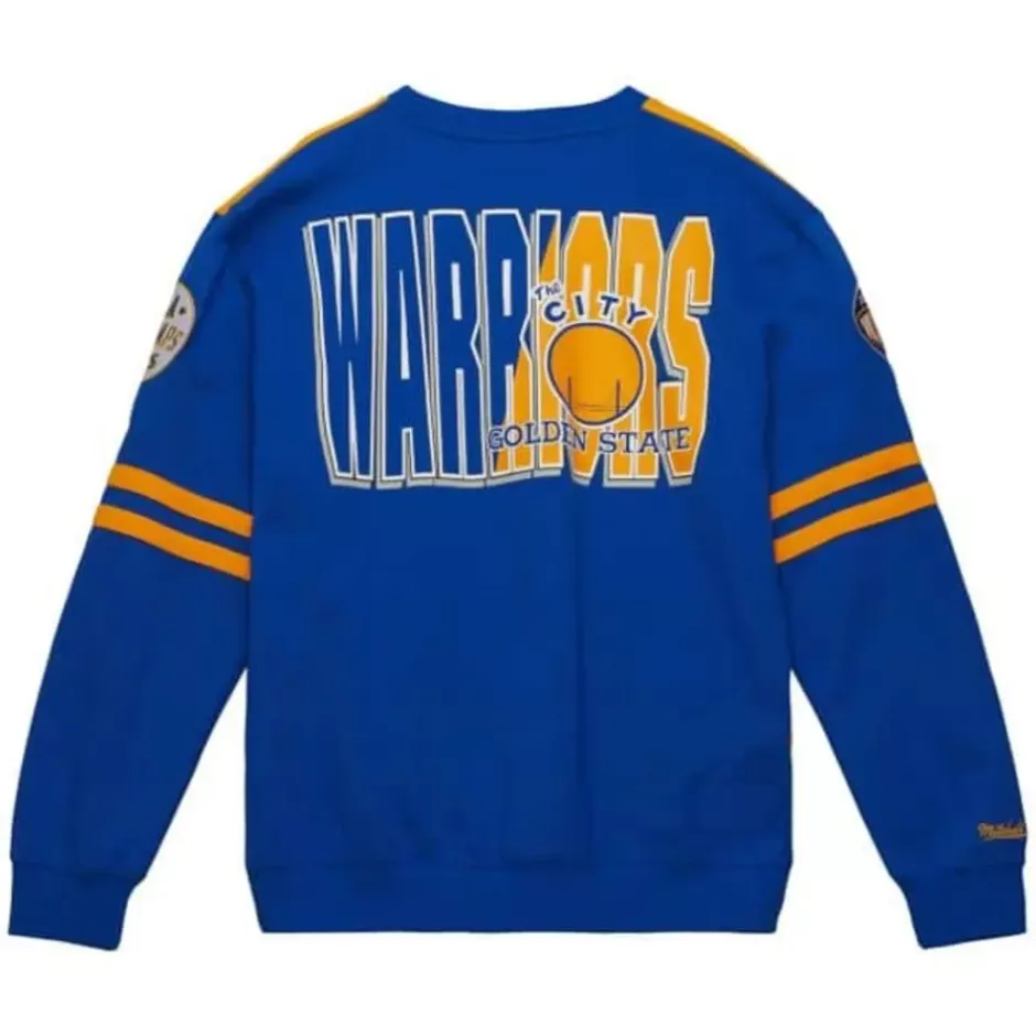 Men Mitchell & Ness T-Shirts & Tops-All Over Crew 2.0 Golden State Warriors