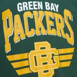 Men Mitchell & Ness Hoodies & Sweatshirts-All Over Crew 3.0 Green Bay Packers