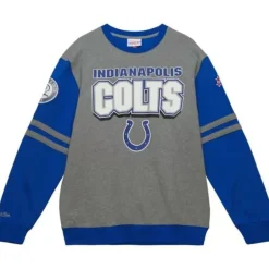 Men Mitchell & Ness T-Shirts & Tops-All Over Crew 2.0 Indianapolis Colts