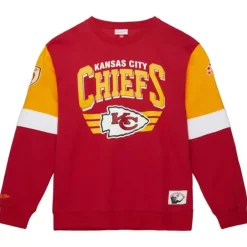 Men Mitchell & Ness Hoodies & Sweatshirts-All Over Crew 3.0 Kansas City Chiefs