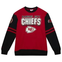 Men Mitchell & Ness T-Shirts & Tops-All Over Crew 2.0 Kansas City Chiefs