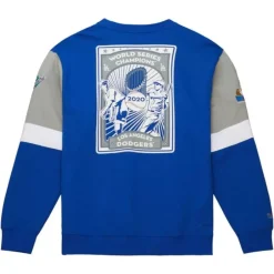 Men Mitchell & Ness Hoodies & Sweatshirts-All Over Crew 3.0 Los Angeles Dodgers