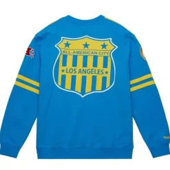 Men Mitchell & Ness T-Shirts & Tops-All Over Crew 2.0 Los Angeles Chargers