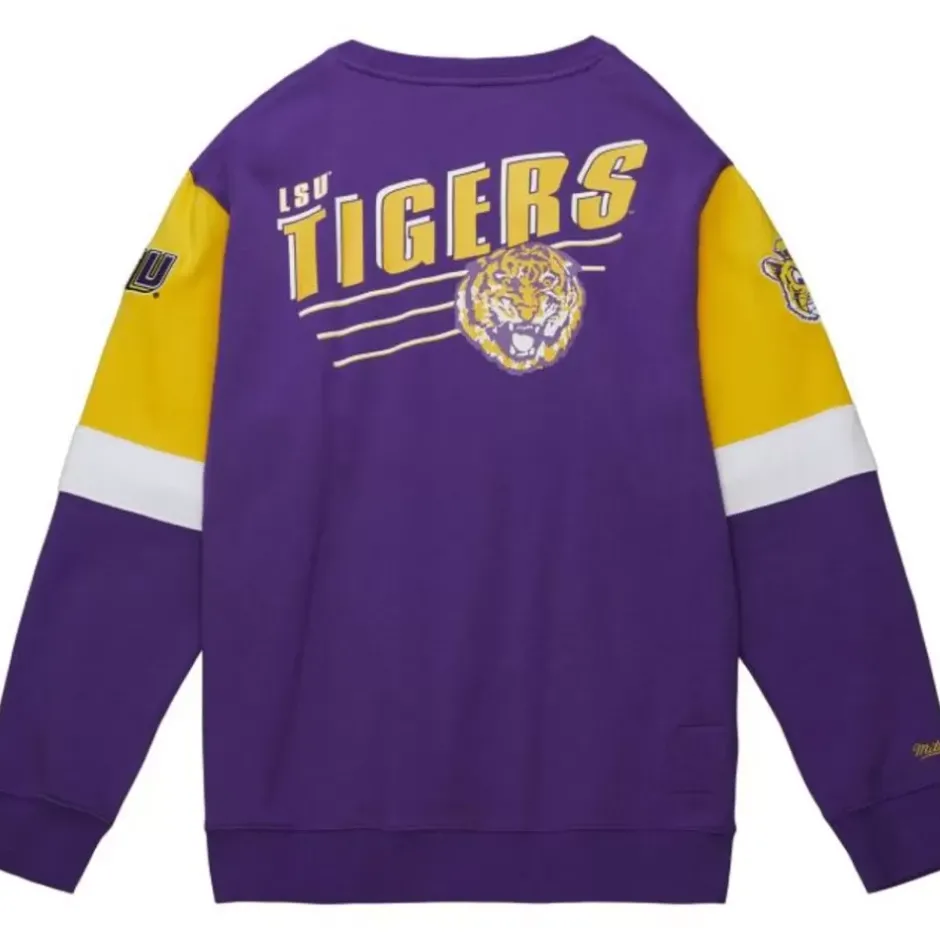 Men Mitchell & Ness Hoodies & Sweatshirts-All Over Crew 3.0 Louisiana State University