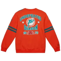 Men Mitchell & Ness T-Shirts & Tops-All Over Crew 2.0 Miami Dolphins