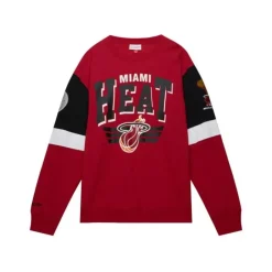Men Mitchell & Ness Hoodies & Sweatshirts-All Over Crew 3.0 Miami Heat